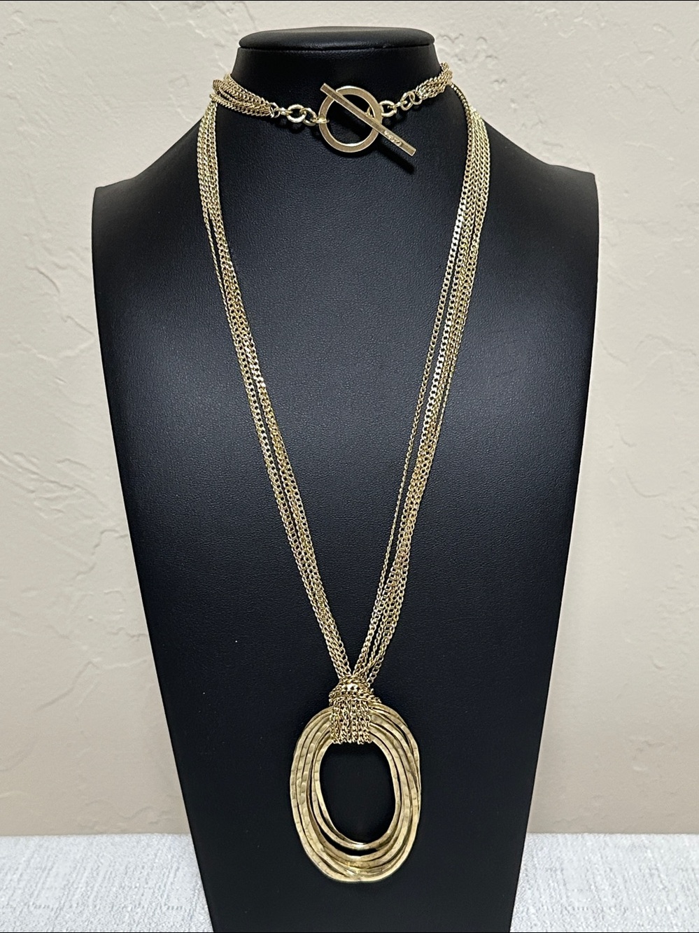 Citrine By The Stones Vintage Wire Collection 18k Gold Plate Statement Necklace